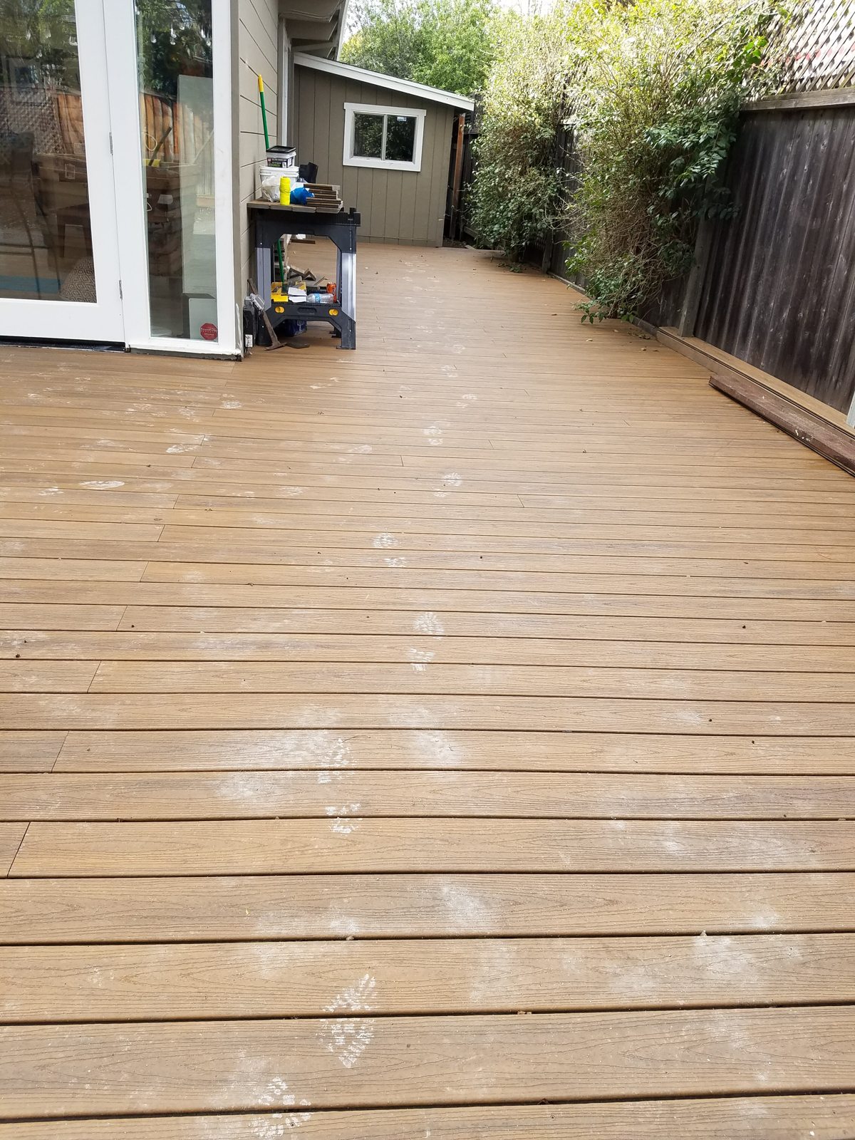 Completed wood deck