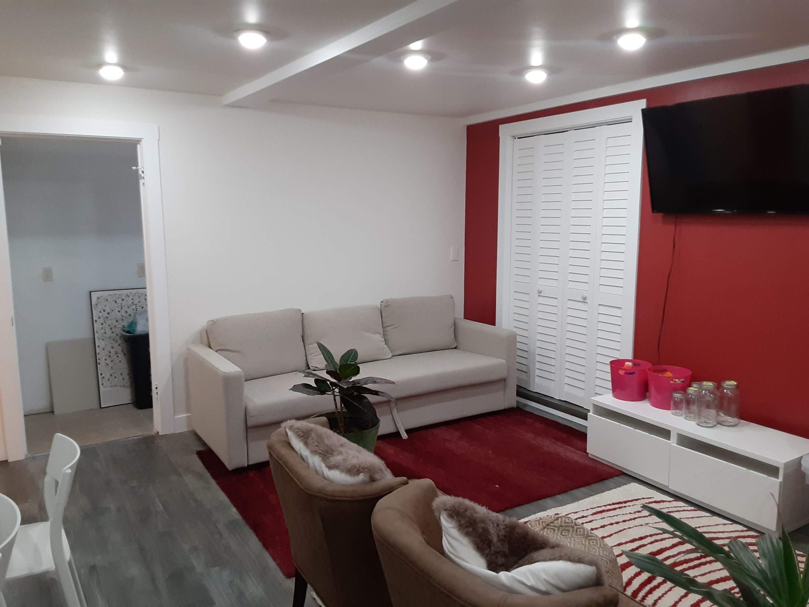 Finished living room